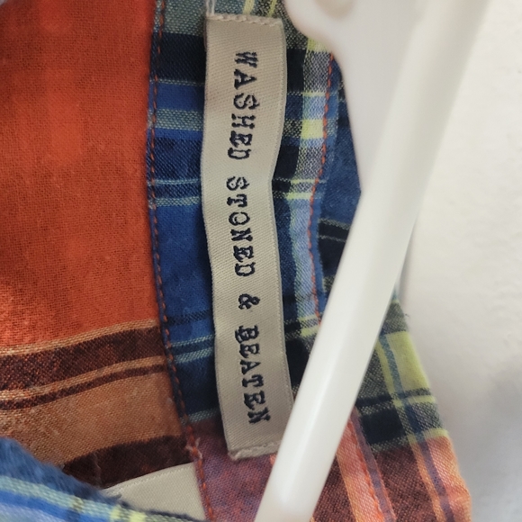 Mens Washed, Stoned and Beaten LS Button front Shirt 100% cotton Size M - Picture 4 of 11